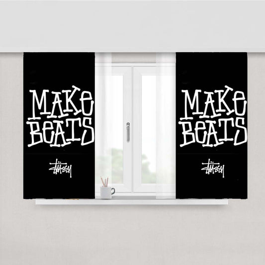 Stussy Make Beats Peach Skin Window Curtains