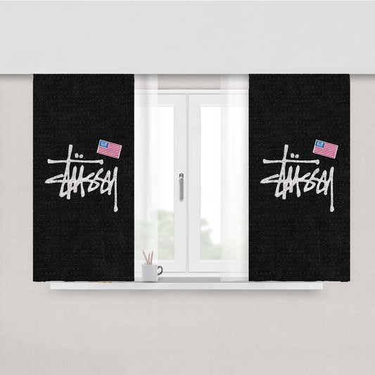 Stussy Us Flag Dots Texture Peach Skin Window Curtains
