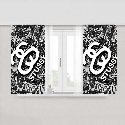 Stussy Wallpaper Peach Skin Window Curtains