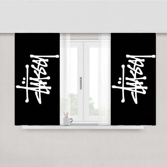 Stussy White Peach Skin Window Curtains
