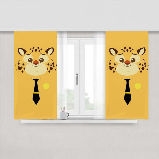 Stylized Ghepard Clawhauser Peach Skin Window Curtains