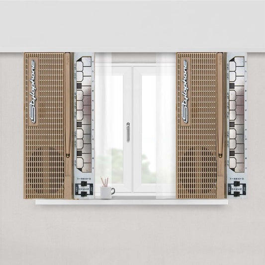 Stylophone Bass Peach Skin Window Curtains