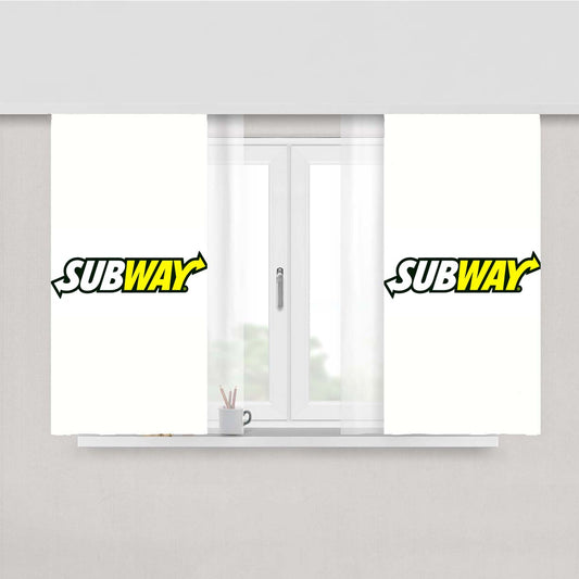 Subway Black Peach Skin Window Curtains