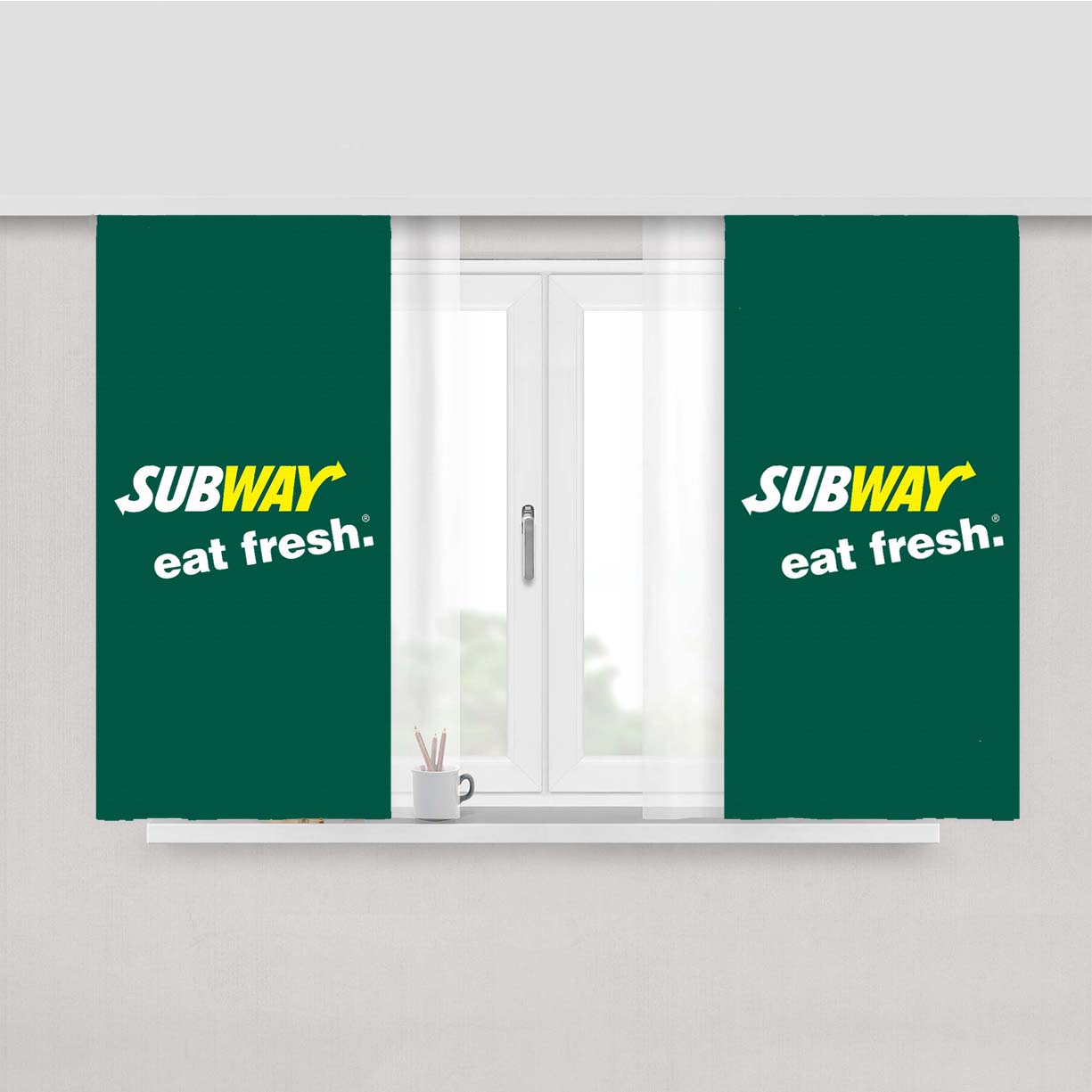 Subway Gift Card Peach Skin Window Curtains