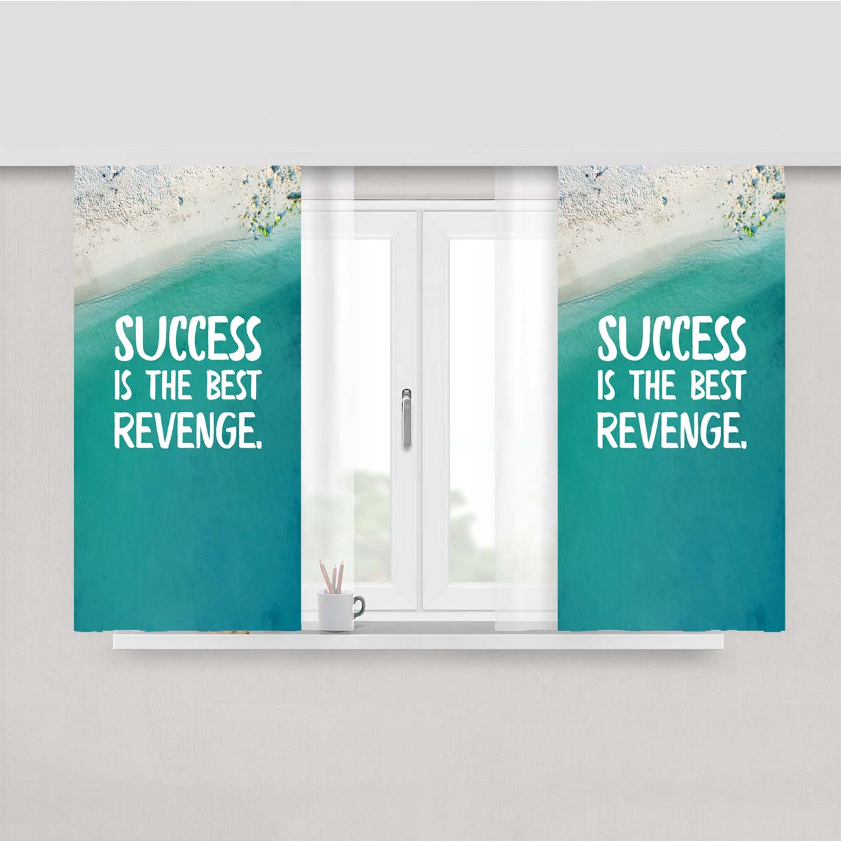 Success Is The Best Revenge August Peach Skin Window Curtains
