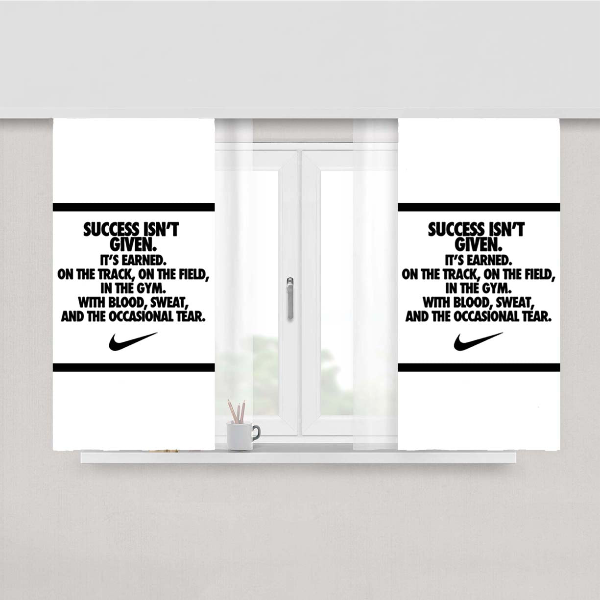 Success Isnt Given Nike Peach Skin Window Curtains