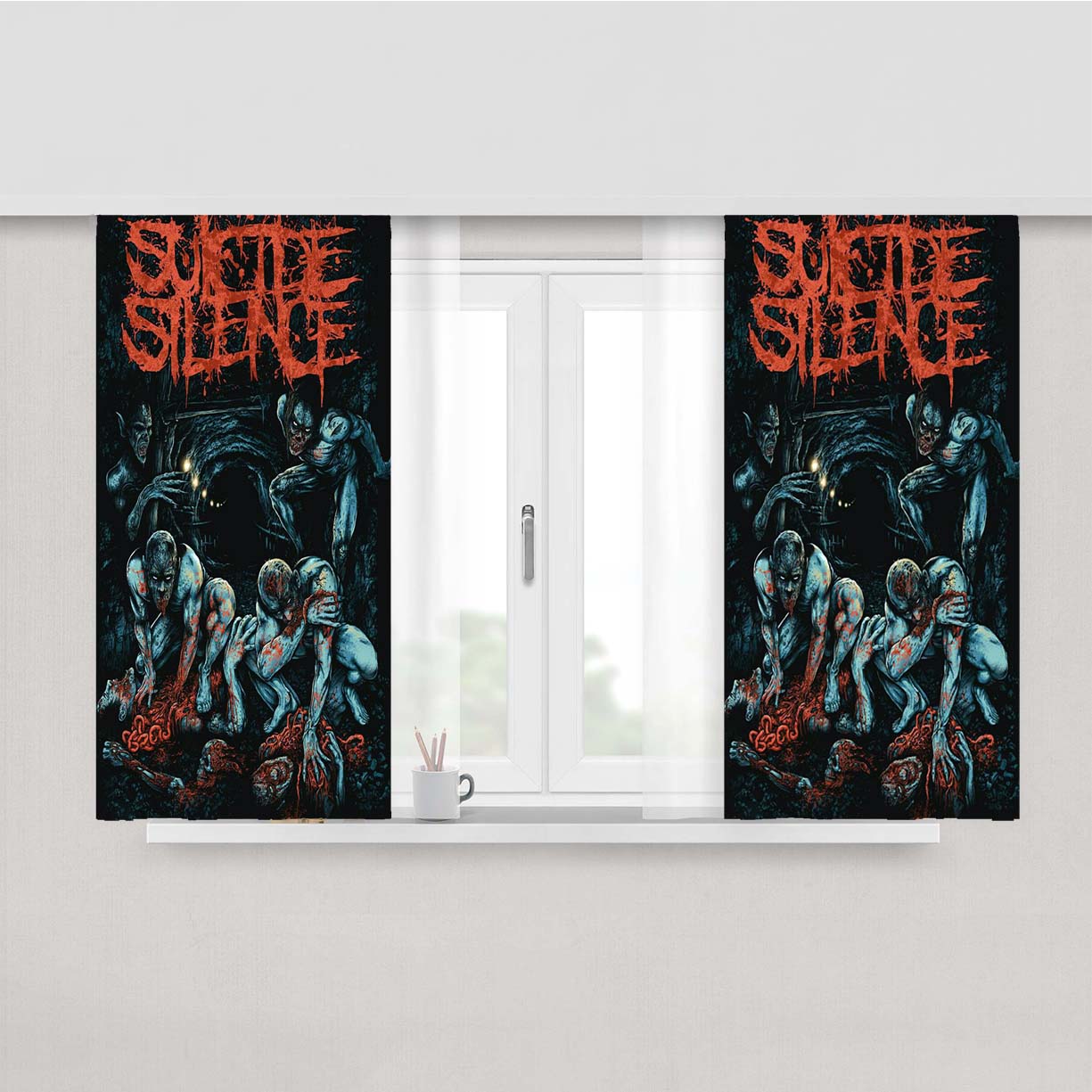 Sucide Silence Poster Art Peach Skin Window Curtains