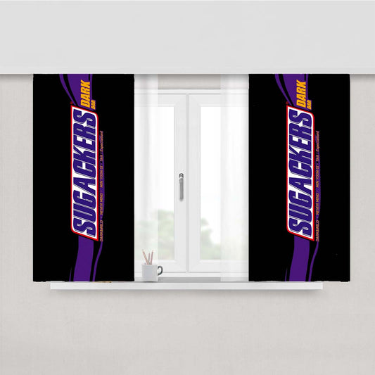 Sugackers Dark Bar Purple Peach Skin Window Curtains