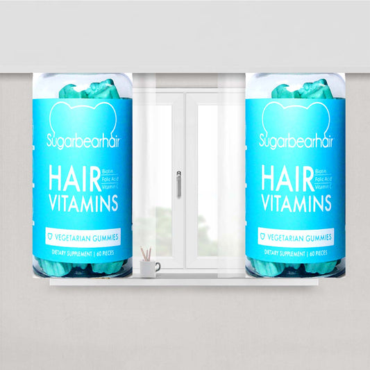 Sugarbear Hair Vitamins Blue Peach Skin Window Curtains