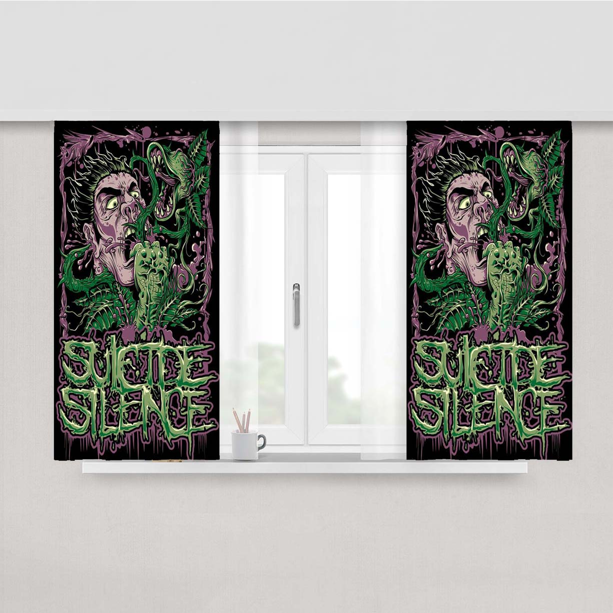 Suicide Silence Peach Skin Window Curtains