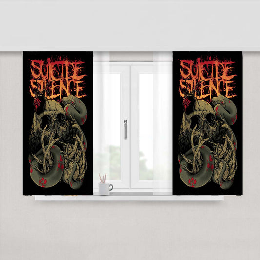 Suicide Silence Skull Art Peach Skin Window Curtains