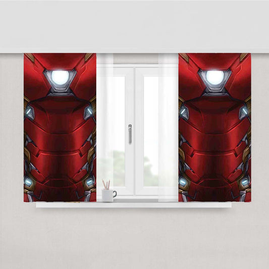 Suit Up Red Iron Man Mark Peach Skin Window Curtains