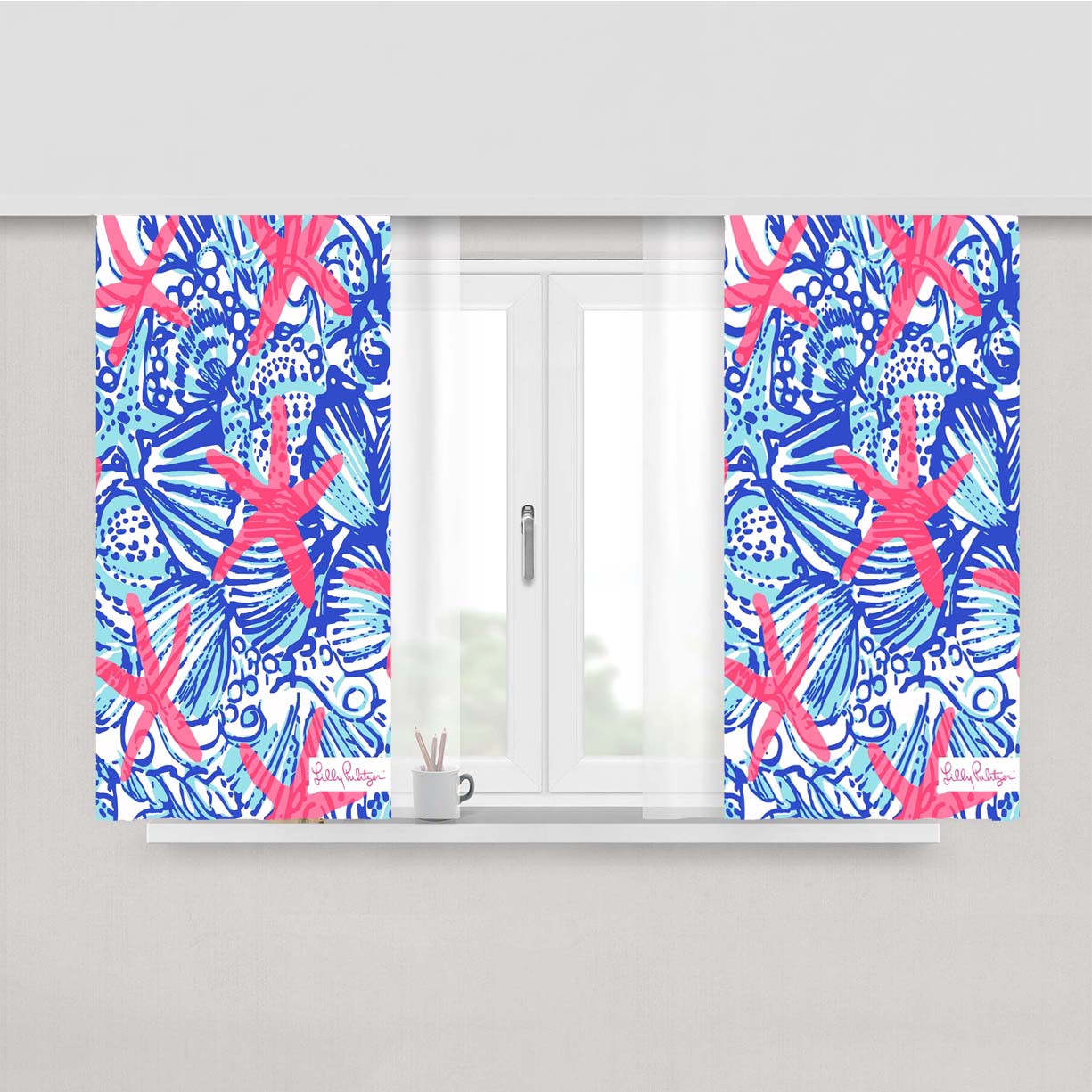 Summer Fresh Lilly Pulitzer Peach Skin Window Curtains