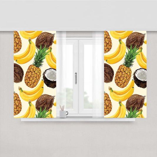 Summer Fruits Wallpaper August Peach Skin Window Curtains