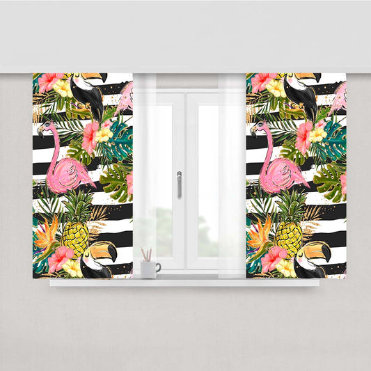 Summer Garden Peach Skin Window Curtains