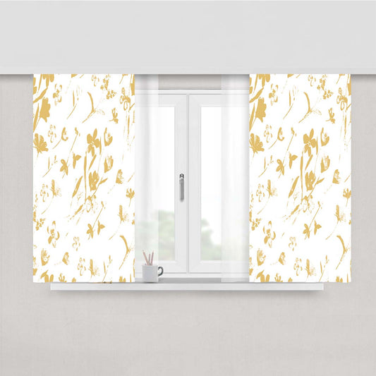 Summer Printed Flower Peach Skin Window Curtains