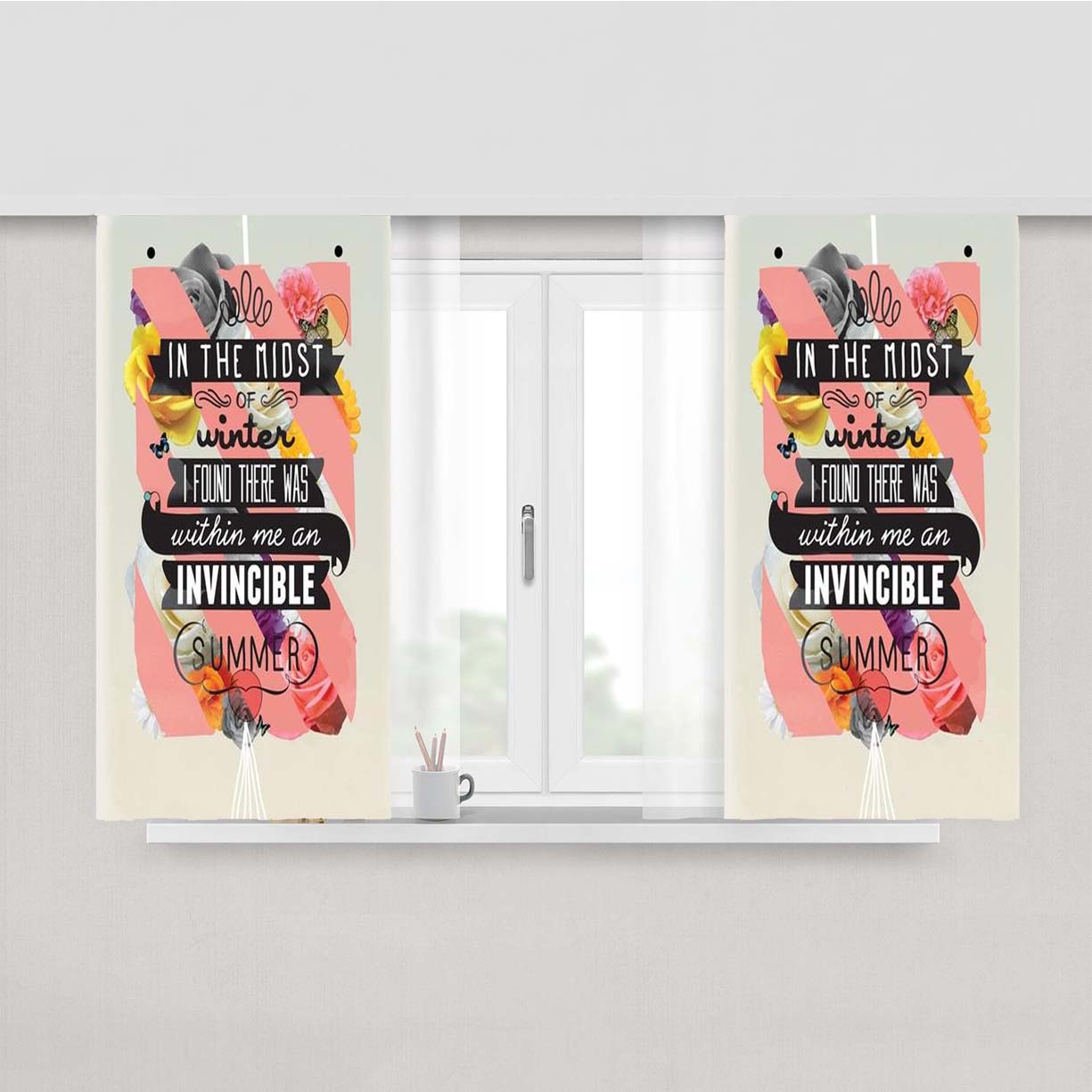 Summer Quotes Peach Skin Window Curtains