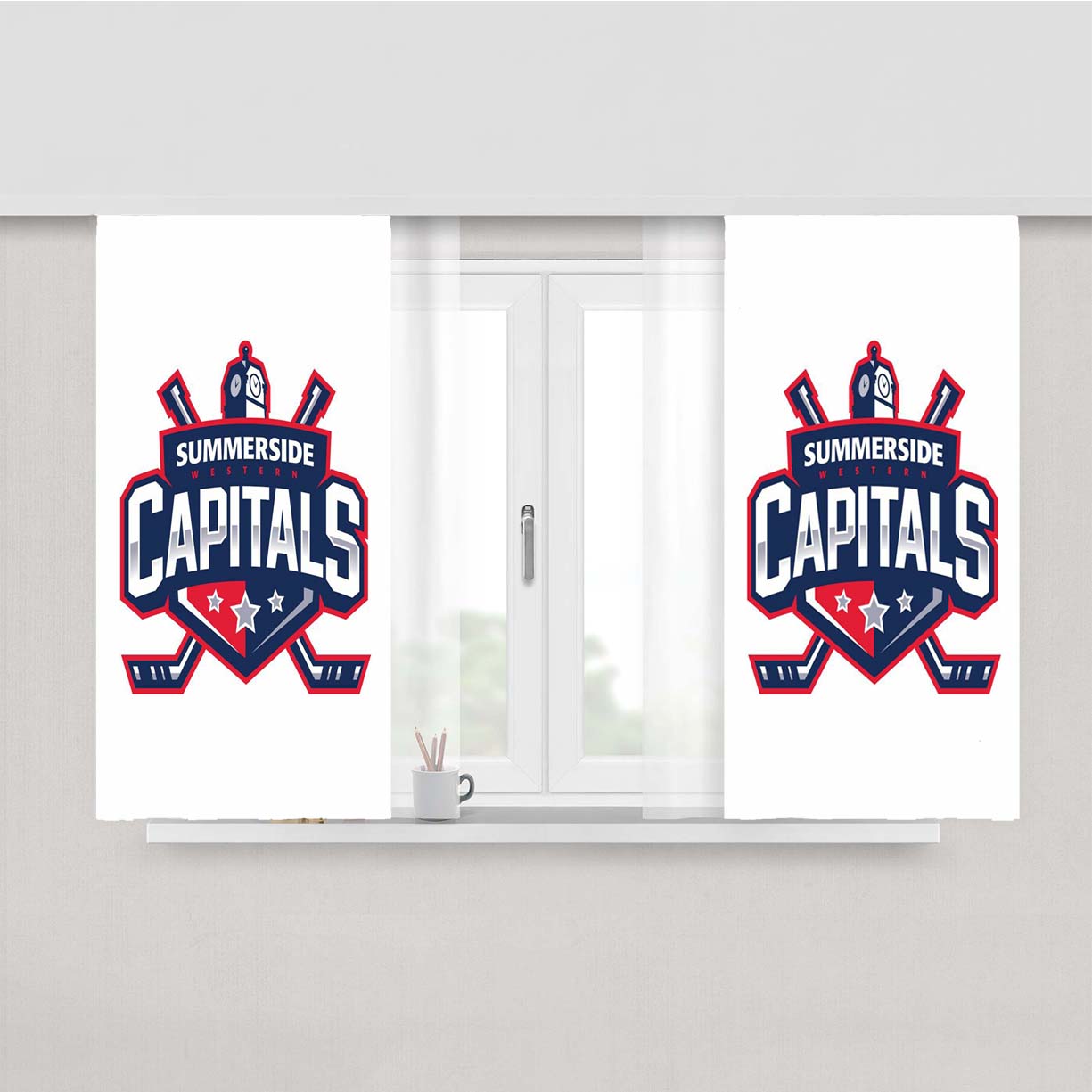 Summerside Capitals Peach Skin Window Curtains
