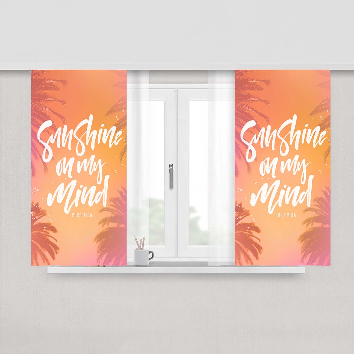 Sunshine On My Mind August Peach Skin Window Curtains