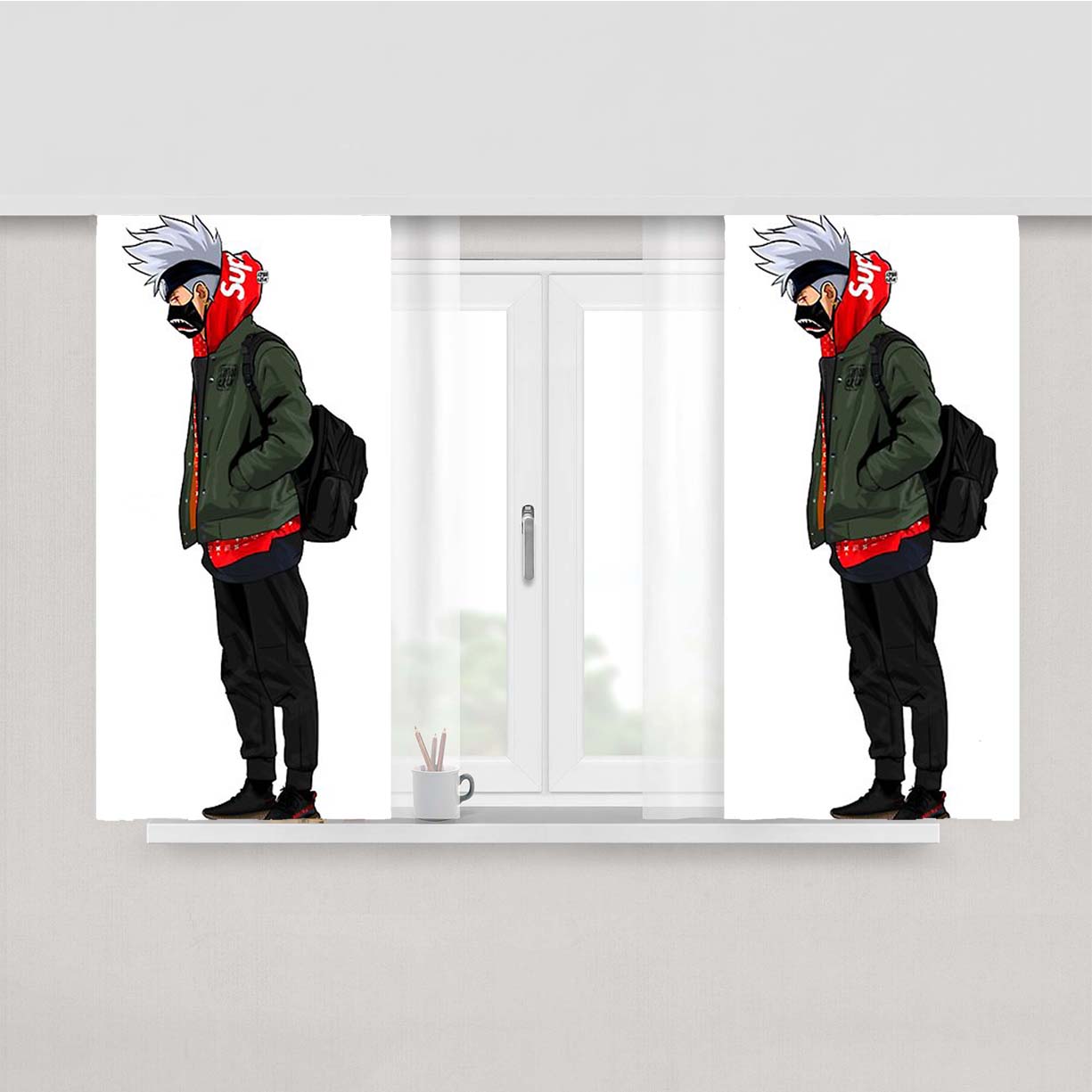 Sup Kakashi Peach Skin Window Curtains