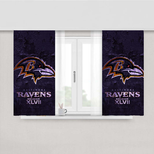 Super Bowl 2013 Baltimore Ravens Wallpaper Peach Skin Window Curtains