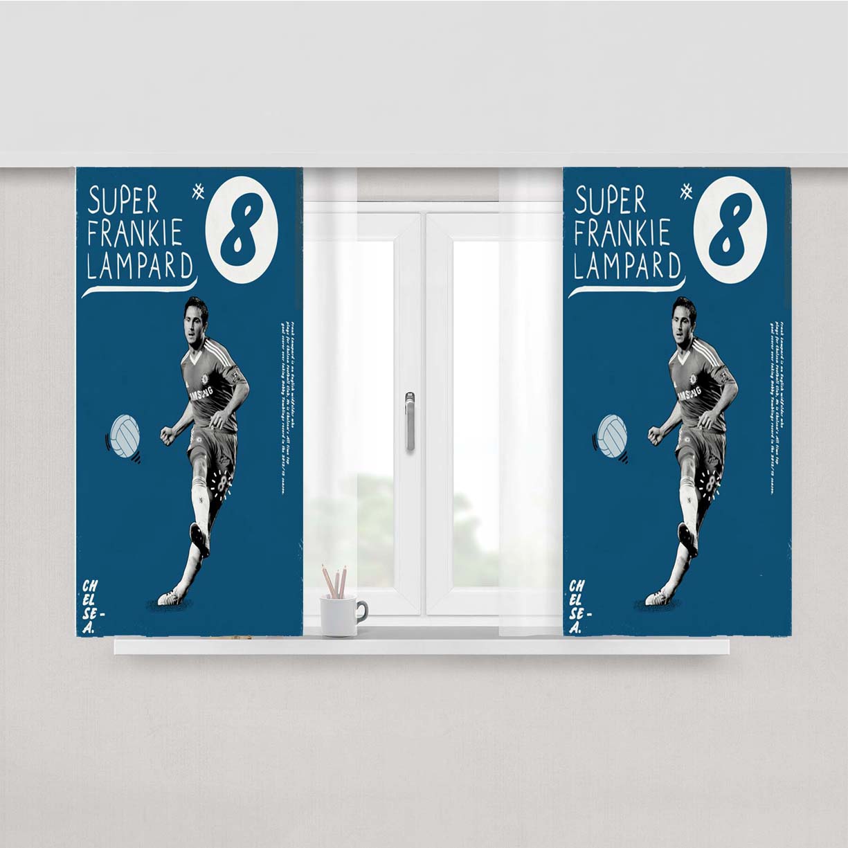 Super Frankie Lampard Peach Skin Window Curtains