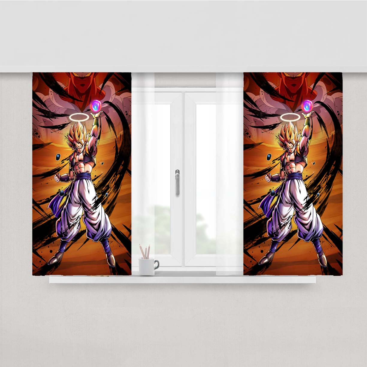 Super Gogeta Peach Skin Window Curtains