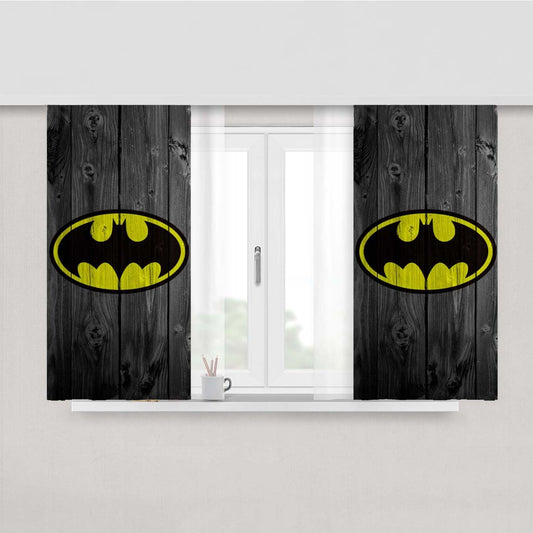 Super Hero Batman Wooden Peach Skin Window Curtains
