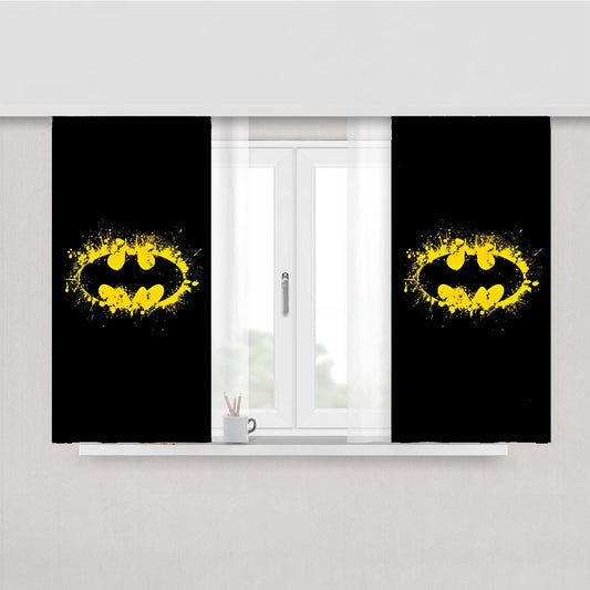 Super Hero Grafity Batman Peach Skin Window Curtains
