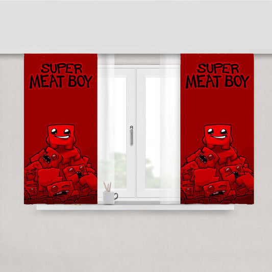 Super Meat Boy Cartoon Peach Skin Window Curtains