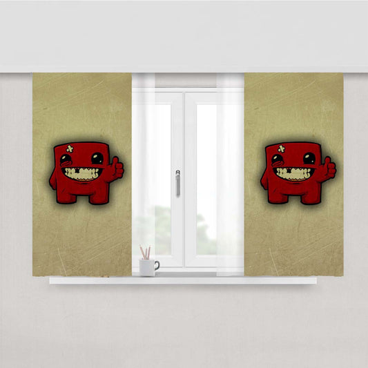 Super Meat Boy Ok Peach Skin Window Curtains