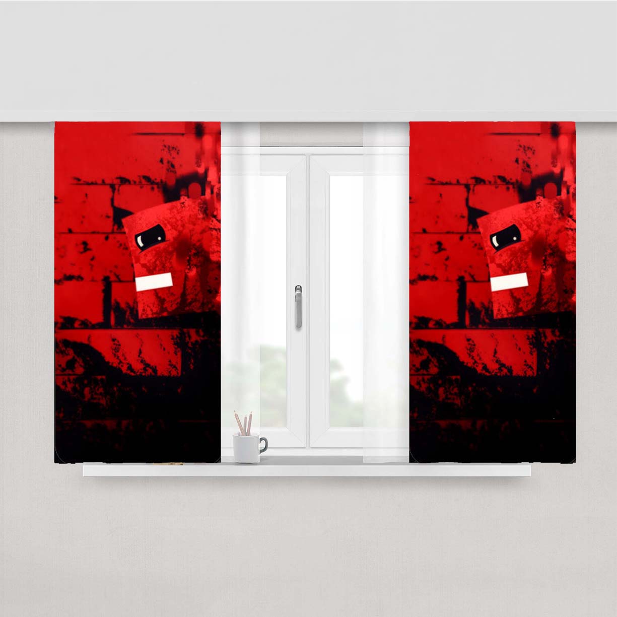 Super Meat Boy Texture Peach Skin Window Curtains