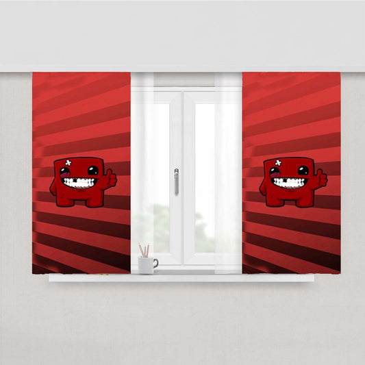 Super Meat Boy Video Games Peach Skin Window Curtains