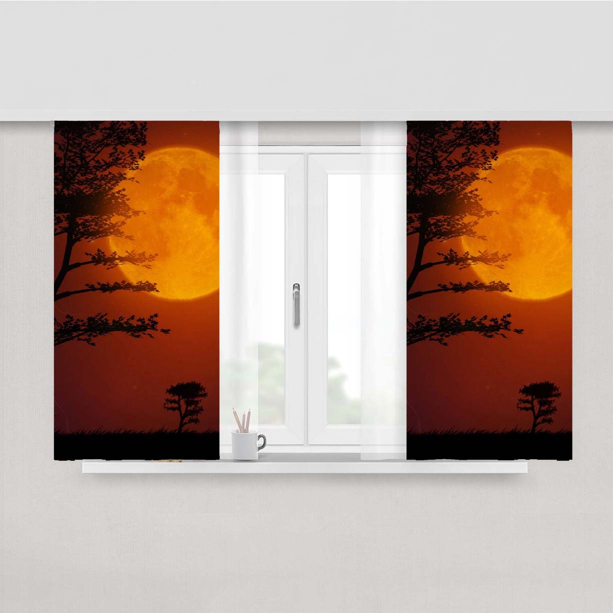 Super Moon Peach Skin Window Curtains