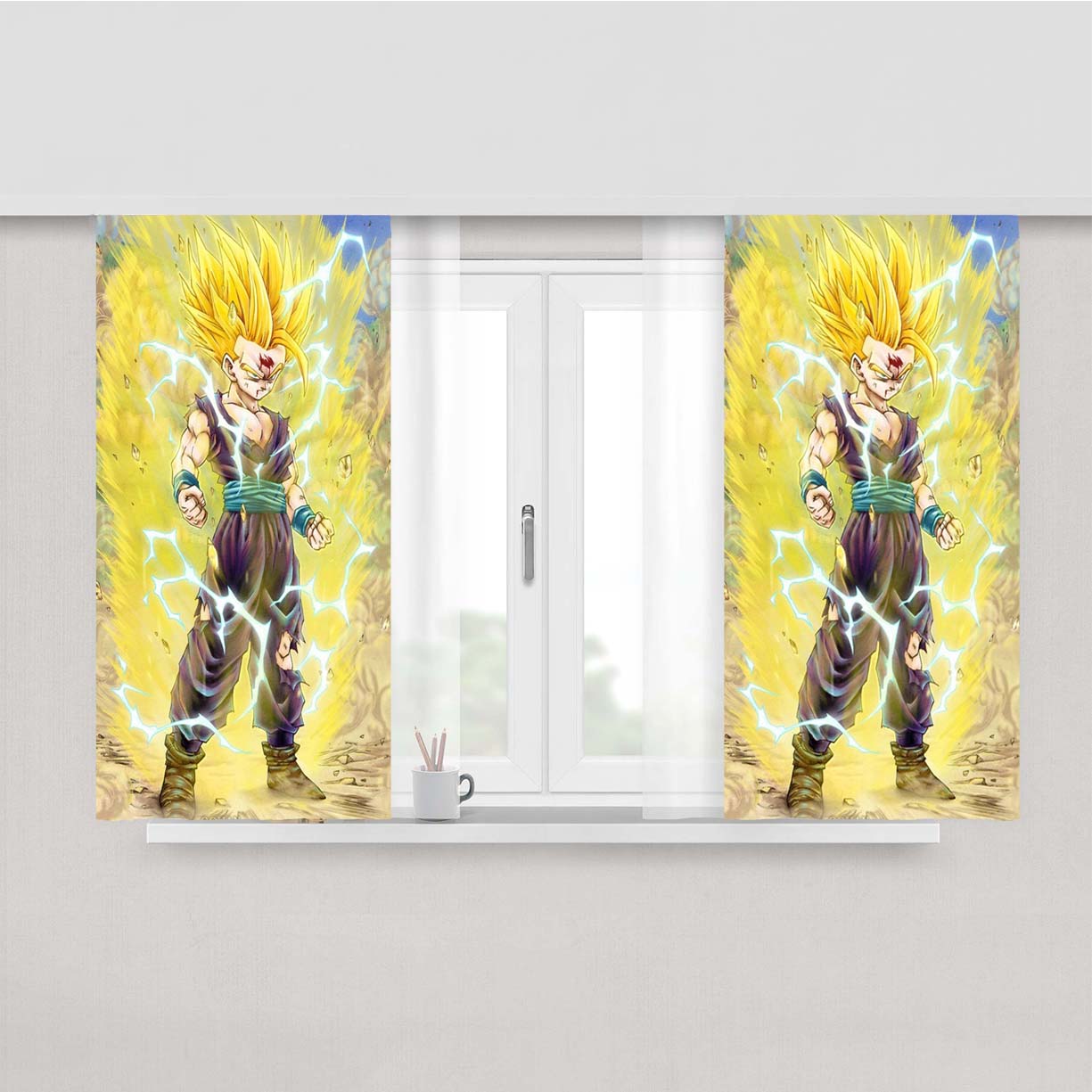 Super Saiyan Peach Skin Window Curtains