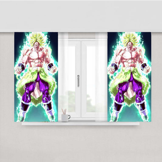 Super Saiyan Powerful Broly Peach Skin Window Curtains
