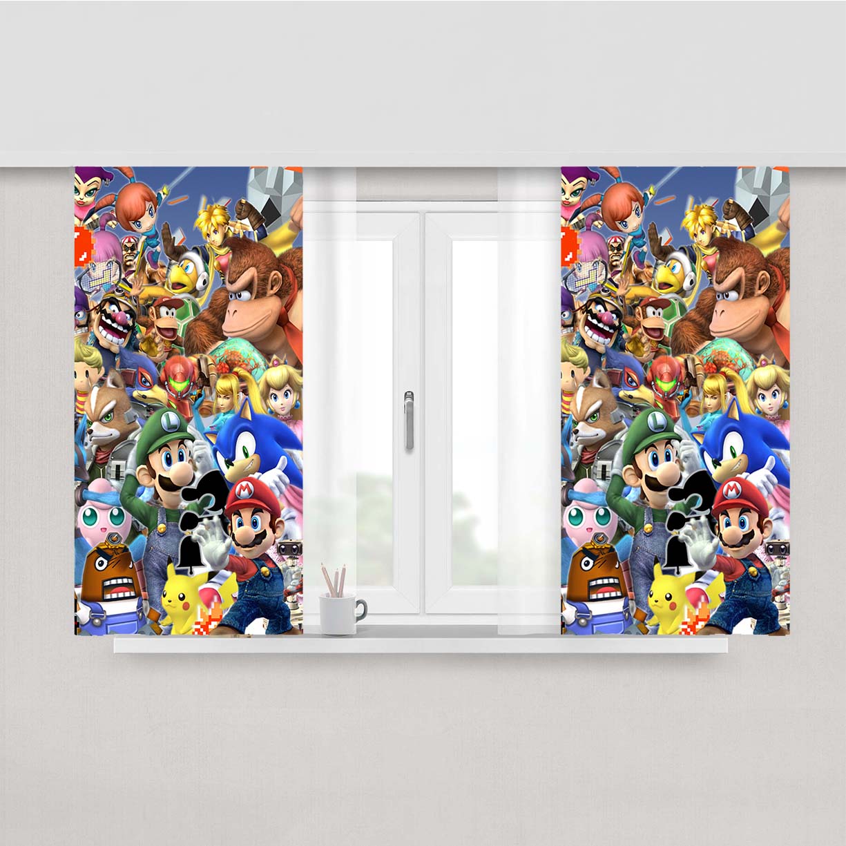 Super Smash Bros Brawl Friend All Nintendo Characters Peach Skin Window Curtains