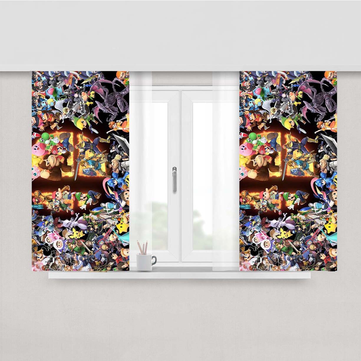 Super Smash Bros Game Peach Skin Window Curtains