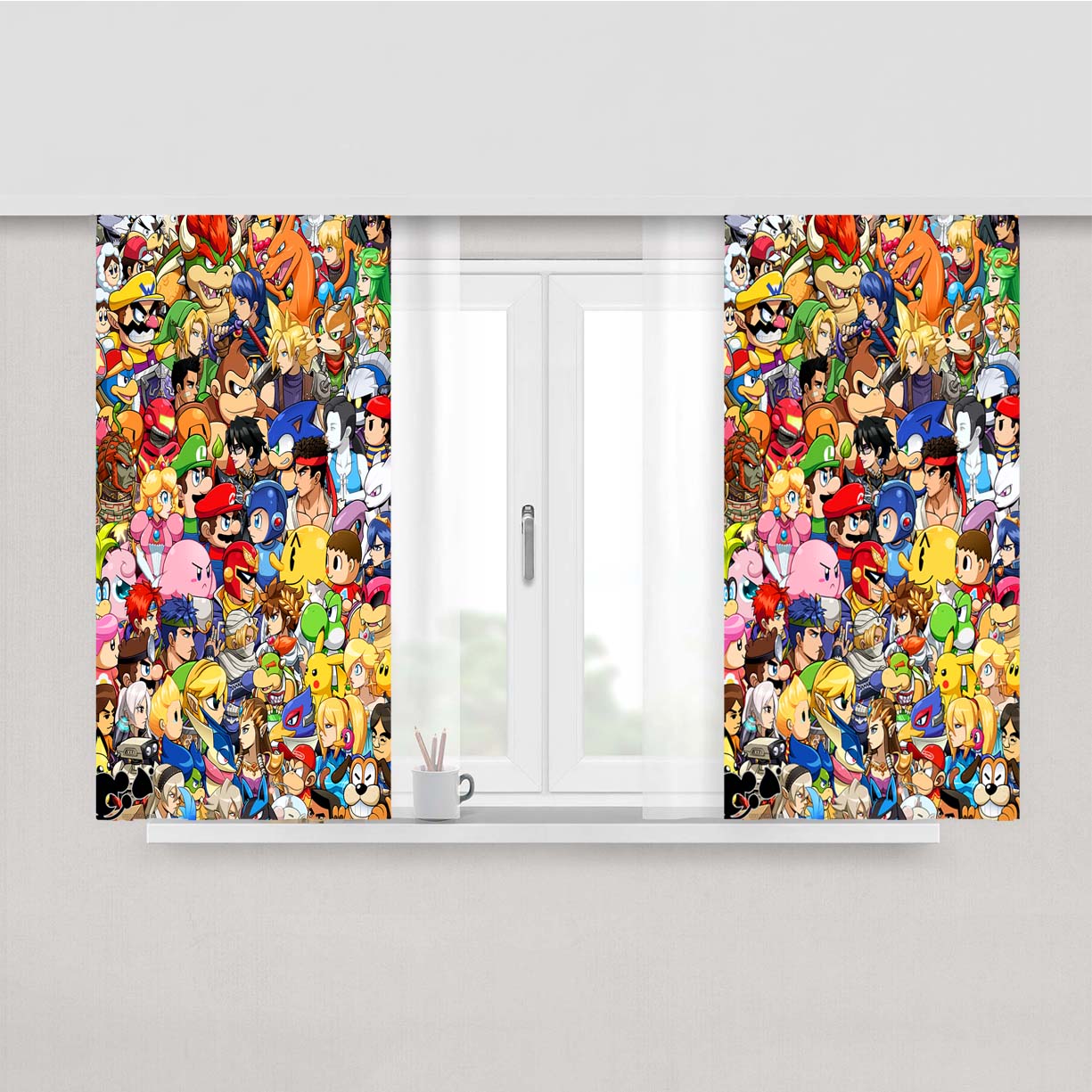 Super Smash Bros Ultimate Peach Skin Window Curtains