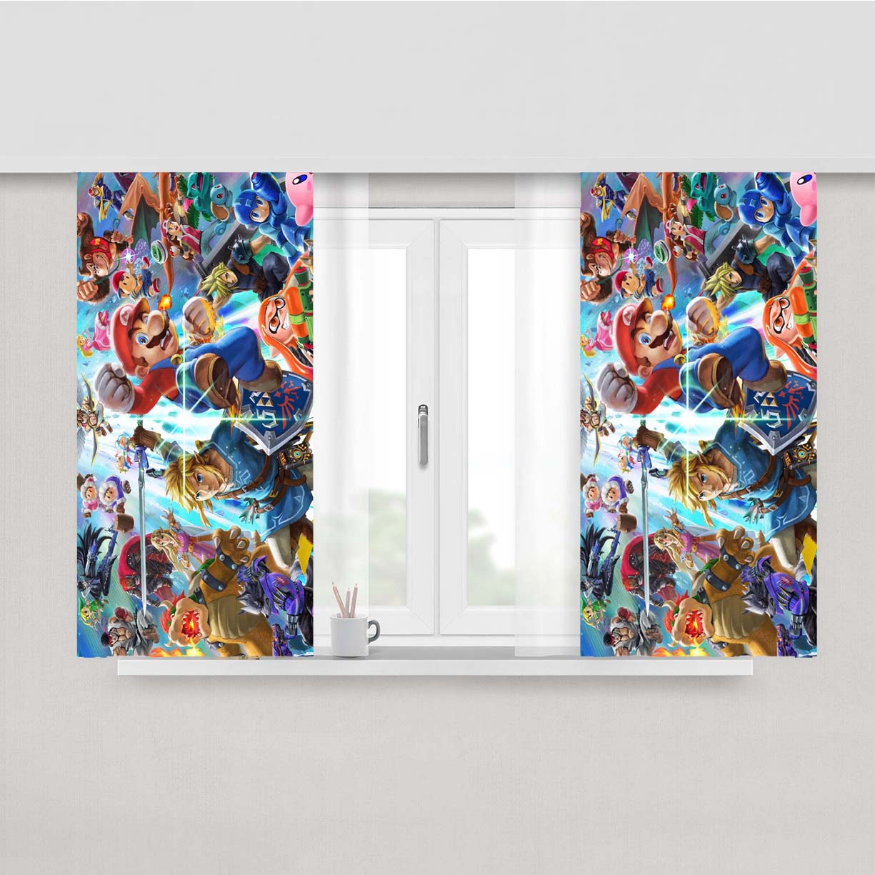 Super Smash Bros Ultimate Nintendo Switch Characters Peach Skin Window Curtains