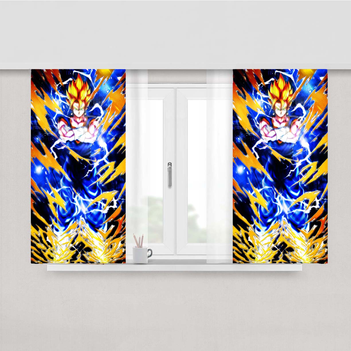 Super Vegito Koyru Namikaze Peach Skin Window Curtains