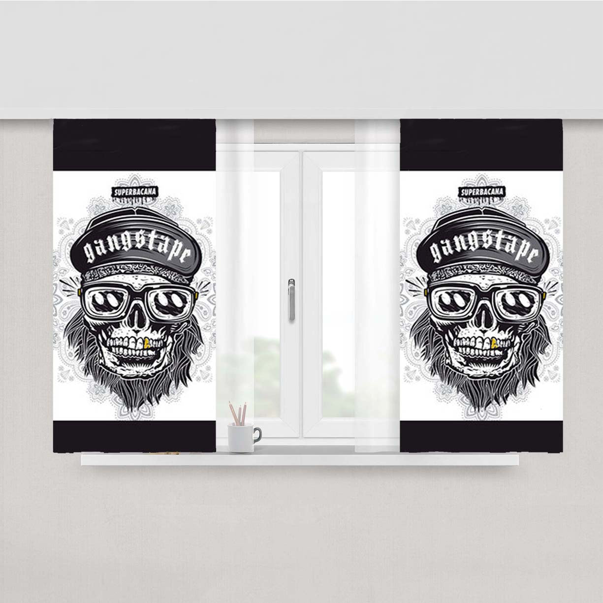 Superbacana Gangstape Peach Skin Window Curtains
