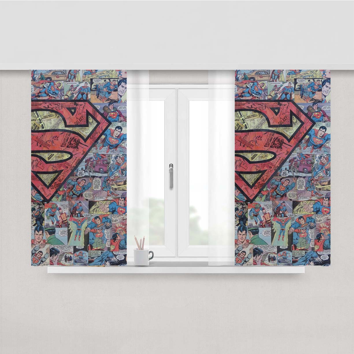 Supermen Peach Skin Window Curtains