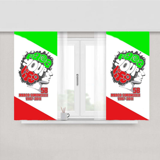 Supersic Marco Simoncelli Peach Skin Window Curtains
