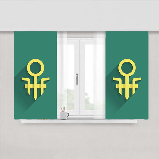 Supervillain Logo Peach Skin Window Curtains