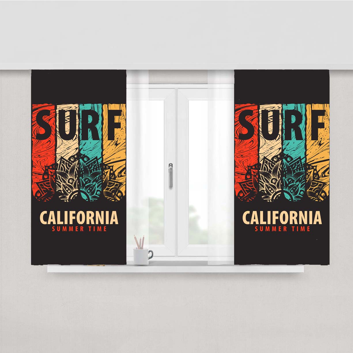 Surf Peach Skin Window Curtains