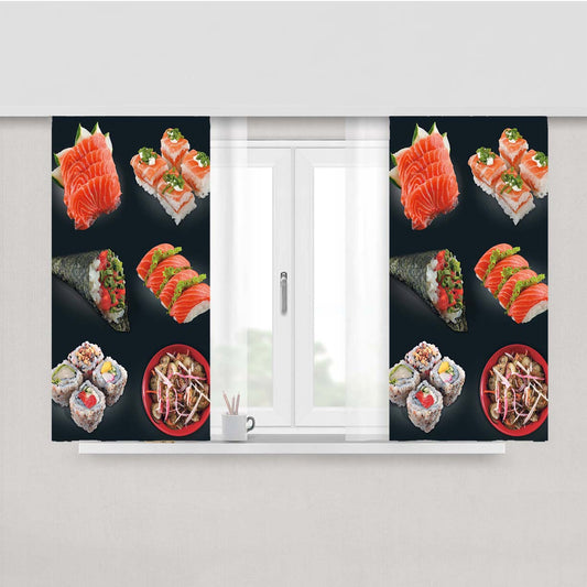 Sushi 4 Peach Skin Window Curtains