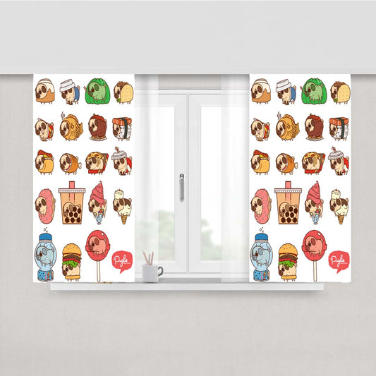 Sushi Sundae Peach Skin Window Curtains