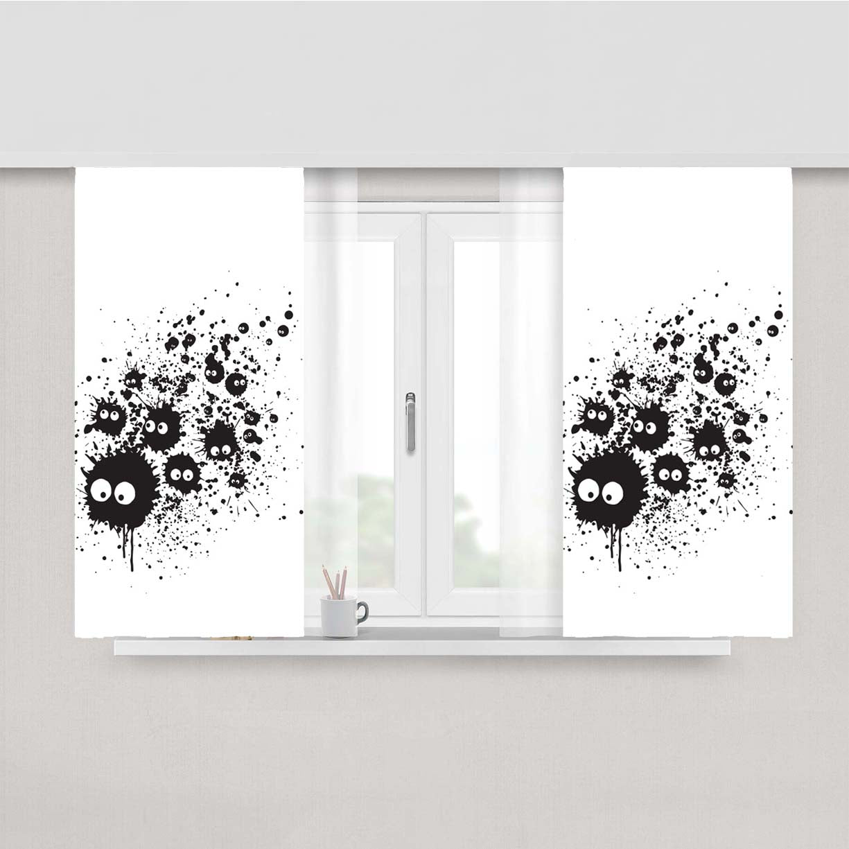 Susuwatari Peach Skin Window Curtains