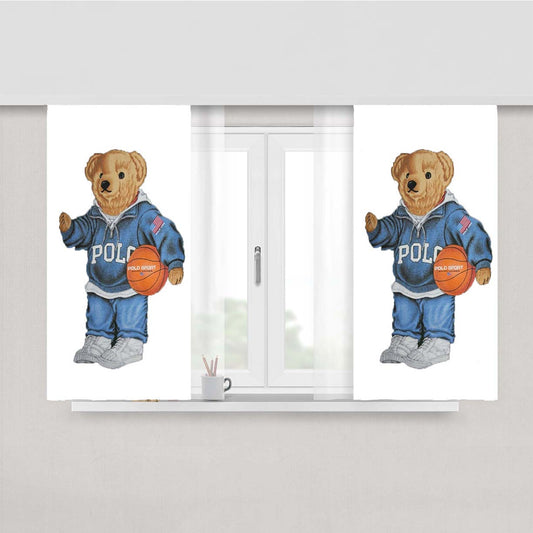 Swag Basketball Bear Polo Ralph Lauren Peach Skin Window Curtains